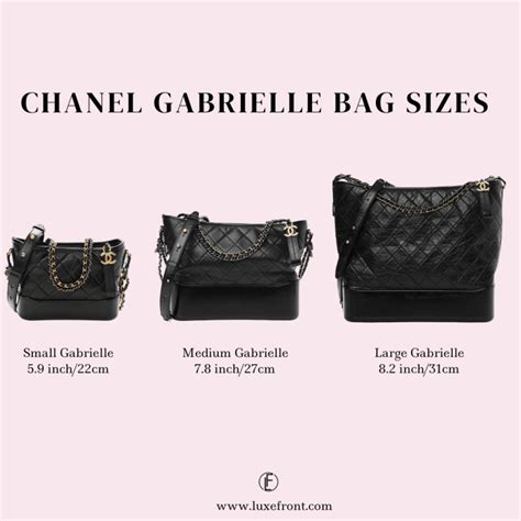 chanel bag sizes|chanel gabrielle bag size.